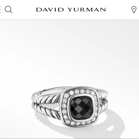 David Yurman Petite Albion® Ring w/Black Onyx& Pavé Diamonds🔥CLEARANCE PRICE🔥 - Picture 1 of 13
